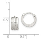 Sterling Silver Striped Hinged Hoop Earrings