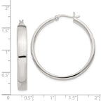 Sterling Silver 5x31mm Hoop Earrings