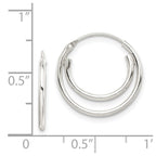 Sterling Silver Double Endless Hoop Earrings