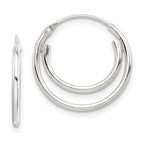 Sterling Silver Double Endless Hoop Earrings