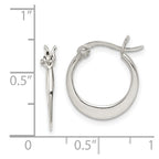 Sterling Silver Polished Tapered Round Hoop Earrings