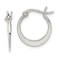 Sterling Silver Polished Tapered Round Hoop Earrings