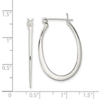 Sterling Silver Polished & Tapered Oval Hoop Earrings