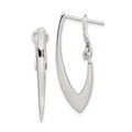 Sterling Silver Tapered Omega Back Hoop Earrings