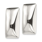 Sterling Silver Polished Non-Pierced Rectangle Earrings