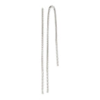 Sterling Silver Polished Twisted Spiral Bar Threader Earrings