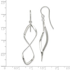 Sterling Silver Rhodium-plated Polished Twisted Dangle Earrings