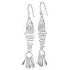 Sterling Silver Polished Fancy Geometric Fish Earrings