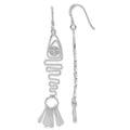 Sterling Silver Polished Fancy Geometric Fish Earrings