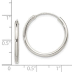 Sterling Silver 2mm Hoop Earrings