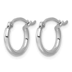 Sterling Silver Rhodium-plated 2mm Round Hoop Earrings