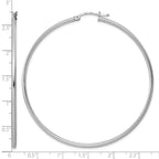 Sterling Silver Rhodium-plated 2mm Round Hoop Earrings