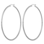 Sterling Silver Rhodium-plated 2mm Round Hoop Earrings