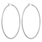 Sterling Silver Rhodium-plated 2mm Round Hoop Earrings