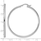 Sterling Silver Rhodium-plated 2.5mm Round Hoop Earrings
