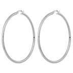 Sterling Silver Rhodium-plated 2.5mm Round Hoop Earrings