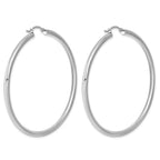 Sterling Silver Rhodium-plated 3mm Round Hoop Earrings