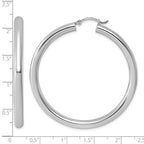 Sterling Silver Rhodium-plated 4mm Round Hoop Earrings