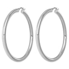 Sterling Silver Rhodium-plated 4mm Round Hoop Earrings
