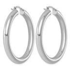 Sterling Silver Rhodium-plated 5mm Round Hoop Earrings