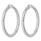 Sterling Silver Rhodium-plated 5mm Round Hoop Earrings