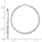 Sterling Silver D/C 2.5x35mm Endless Hoop Earrings