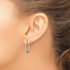 Sterling Silver Antiqued Hoop Earrings