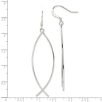 Sterling Silver Polished Ichthus Dangle Earrings