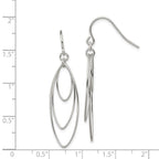 Sterling Silver Polished Triple Marquise Shape Dangle Earrings