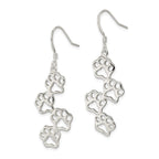 Sterling Silver Four Paw Prints Earrings