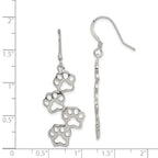 Sterling Silver Four Paw Prints Earrings