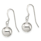 Sterling Silver 10mm Diamond Cut Bead Dangle Earrings