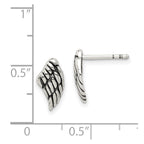 Sterling Silver Antiqued Wing Post Earrings