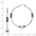Sterling Silver Antiqued Hoop Earrings