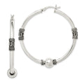 Sterling Silver Antiqued Hoop Earrings