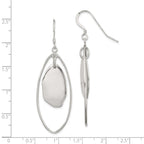 Sterling Silver Polished Fancy Oval Dangle Earrings