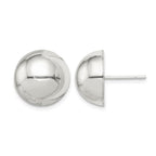 Sterling Silver Polished 14mm Button Earrings