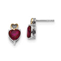 Sterling Silver & 14K Red Enhanced Topaz and Diamond Earrings