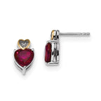Sterling Silver & 14K Red Enhanced Topaz and Diamond Earrings