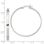 Sterling Silver 2.75x40mm Hoop Earrings