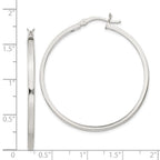 Sterling Silver 2.5x40mm Polished Hoop Earrings