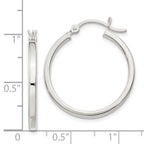 Sterling Silver 2.5x25mm Polished Hoop Earrings