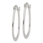 Sterling Silver Polished Oval Hoop Earrings