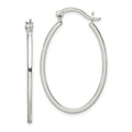 Sterling Silver Polished 1.5mm Square Tube Oval Hoop Earrings