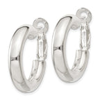Sterling Silver 5x25mm Omega Back Hoop Earrings
