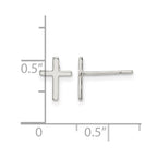 Sterling Silver Polished Latin Cross Post Earrings