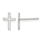Sterling Silver Polished Latin Cross Post Earrings