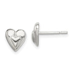 Sterling Silver Polished Heart Post Earrings