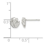 Sterling Silver Polished Mini Frog Post Earrings