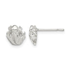 Sterling Silver Polished Mini Frog Post Earrings